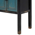 Деревянная консоль в китайском стиле с дверцами голубая Qin Console Table Blue варинант исполнения - 5 | Loft Concept в Казани