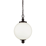 Подвесной светильник с белым стеклянным плафоном в форме шара на цепи Feiss варинант исполнения - 1 | Loft Concept в Казани