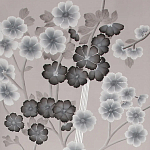 Обои ручная роспись Anemones in Light Dusk colourway on Lilac Hint slub silk варинант исполнения - 2 | Loft Concept в Казани