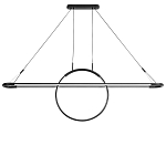 Светодиодная люстра Black LED Circle and Oval Lamp варинант исполнения - 2 | Loft Concept в Казани