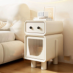 Тумбочка прикроватная с ящиком и стеклянной дверцей Робот Robot Bedside варинант исполнения - 2 | Loft Concept в Казани