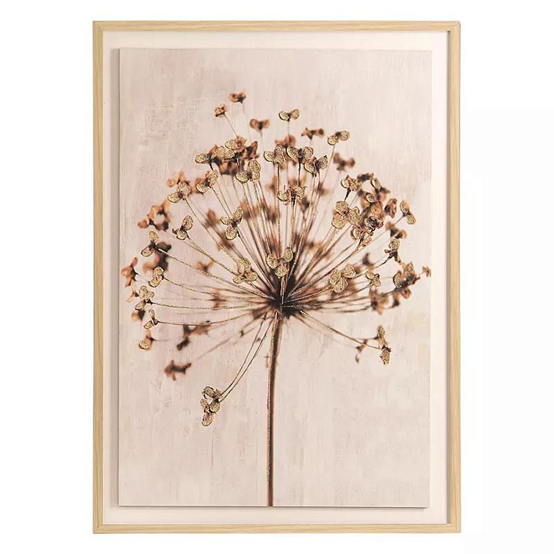 Панно с растительными мотивами в прямоугольной раме Floral Motif Бежевый Черный Панно с растительными мотивами в прямоугольной раме Floral Motif Бежевый Черный в Казани | Loft Concept