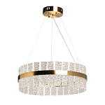 Люстра круглая золотого цвета с прозрачными рельефными стеклянными вставками Textured Glass Chandelier варинант исполнения - 2 | Loft Concept в Казани