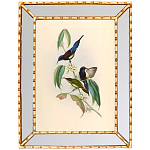 Постер с изображением птиц и цветов в зеркальной раме Blooming Birds Poster варинант исполнения - 5 | Loft Concept в Казани