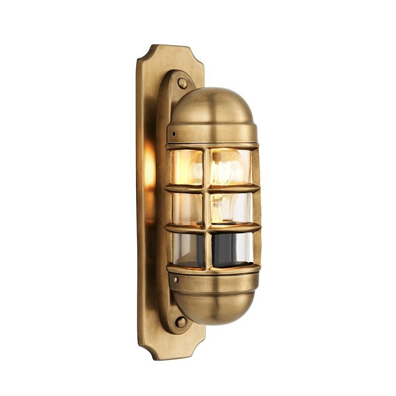 Бра Eichholtz Wall Lamp Le Caprice Brass Латунь Античная полированная Прозрачное Стекло в Казани | Loft Concept 