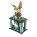 Часы настольные из натурального камня с декором в виде орла Eagle Stone Clock варинант исполнения - 6 | Loft Concept в Казани
