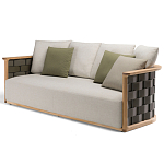 Дизайнерский уличный диван из массива дерева с плетеной спинкой PALINFRASCA Sofa варинант исполнения - 19 | Loft Concept в Казани