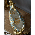 Чаша голубого цвета с оранментом и и бронзовыми фигурами леопардов Eden Garden варинант исполнения - 9 | Loft Concept в Казани