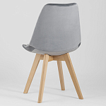 Стул с мягким велюровым сиденьем Arvika Grey варинант исполнения - 5 | Loft Concept в Казани