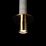 Подвесной светильник с узким цилиндрическим плафоном и золотым металлическим декором Concrete Pipe варинант исполнения - 16 | Loft Concept в Казани