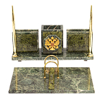 Настольный письменный набор из змеевика с гербом России Successful Leader варинант исполнения - 1 | Loft Concept в Казани