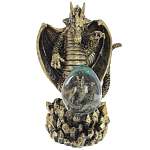 Декоративная статуэтка Дракон и стеклянное яйцо Dragon and Glass Egg Gold Black варинант исполнения - 2 | Loft Concept в Казани
