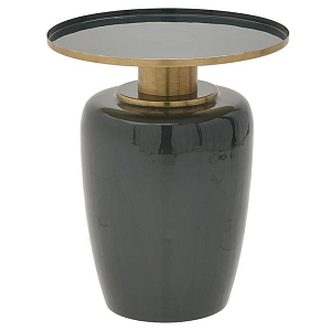 Круглый металлический приставной стол Calem Side Table Olive