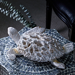 Статуэтка черепаха с ажурным панцирем и детализированной текстурой в белом цвете Marine Accessories варинант исполнения - 7 | Loft Concept в Казани