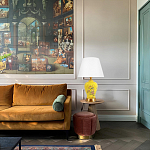 Настольная лампа желтая с изображением птиц Slip Away варинант исполнения - 5 | Loft Concept в Казани