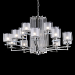 Люстра многоярусная с 15-ю цилиндрическими плафонами из стекла Laurent варинант исполнения - 1 | Loft Concept в Казани