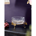 Чаша из прозрачного стекла на бронзовых ножках в виде стрекоз Eden Garden варинант исполнения - 2 | Loft Concept в Казани