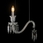 Подвесной светильник стеклянный в виде канделябра Curved Glass Chandelier варинант исполнения - 4 | Loft Concept в Казани