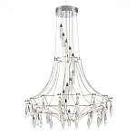 Люстра подвесная из металла с хрустальными прозрачными подвесками Quasar 81 варинант исполнения - 9 | Loft Concept в Казани