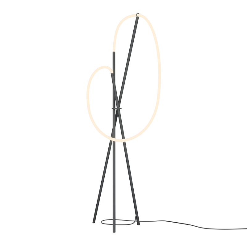 Напольный светильник Crochet 3000К 36Вт Черный Латунь в Казани | Loft Concept 