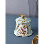 Шкатулка голубого цвета с рисунком и состаренным эффектом Eden Garden варинант исполнения - 3 | Loft Concept в Казани