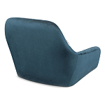 Стул с мягкой синей обивкой из велюра и подъемно-поворотным механизмом на черных колесиках Harper Blue варинант исполнения - 3 | Loft Concept в Казани