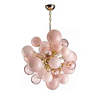 Люстра розовые шары на золотом каркасе Pink Light Bubbles варинант исполнения - 1 | Loft Concept в Казани