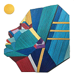 Арт объект на стену из нитей Девушка и Солнце wall panel Girl and Sun варинант исполнения - 2 | Loft Concept в Казани