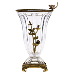 Ваза из прозрачного стекла с бронзовой вставкой в виде цветущей ветви Eden Garden porcelain and bronze варинант исполнения - 1 | Loft Concept в Казани