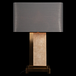 Настольная лампа с основанием из натурального камня c серым прямоугольным абажуром Lapis Tiburtinus варинант исполнения - 2 | Loft Concept в Казани