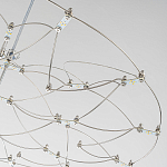 Люстра подвесная с тонкой металлической конструкцией цвета хром Quasar варинант исполнения - 2 | Loft Concept в Казани