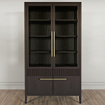 Витрина Primo со стеклянными фасадами и буфетом шпон Темный орех варинант исполнения - 2 | Loft Concept в Казани