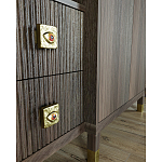 Большой шкаф с витриной Elsa Dreams Walnut варинант исполнения - 4 | Loft Concept в Казани