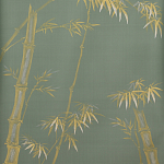 Обои ручная роспись Bamboo Golden on Blue grey dyed silk варинант исполнения - 2 | Loft Concept в Казани