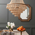 Многоярусная люстра украшенная круглыми деревянными бусами Wooden Beads Chandelier L варинант исполнения - 1 | Loft Concept в Казани