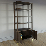 Стеллаж со стеклянными полками Elsa Dreams Walnut варинант исполнения - 3 | Loft Concept в Казани