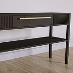 Дизайнерская Консоль с полкой и ящиком Primo Темный орех варинант исполнения - 3 | Loft Concept в Казани