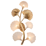 Бра в виде ветви с листьями белого и золотистого цвета Ariane Wall Lamp варинант исполнения - 1 | Loft Concept в Казани