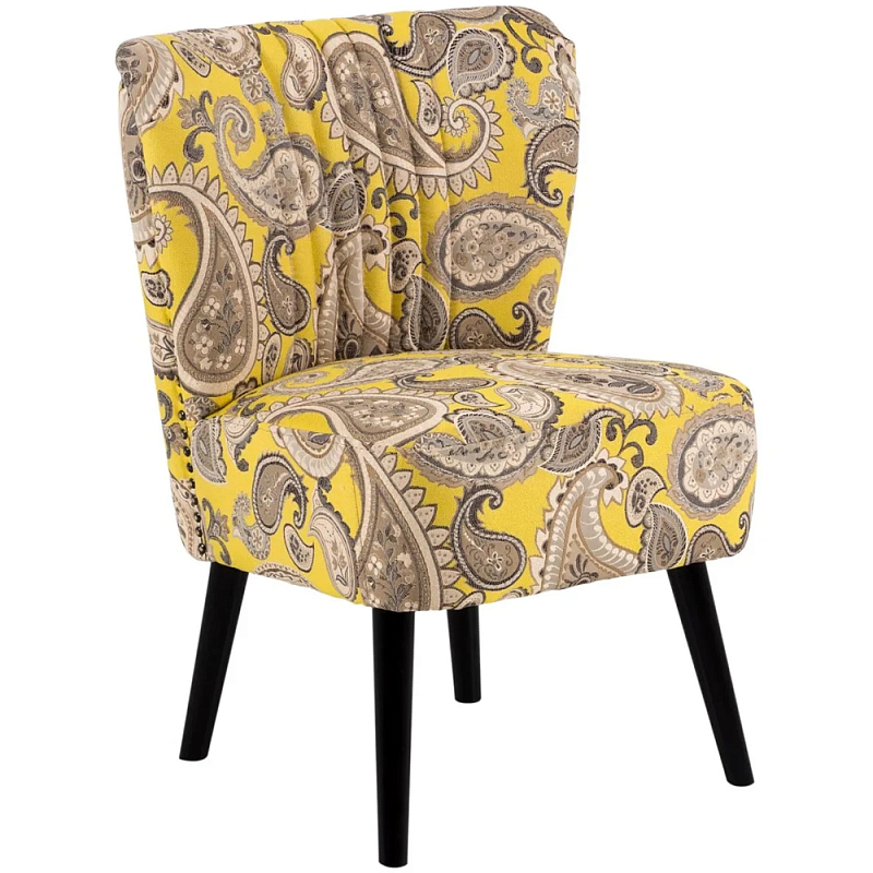 Кресло Harper Paisley Armchair Yellow Желтый Бежевый Черный Кресло Harper Paisley Armchair Yellow Желтый Бежевый Черный в Казани | Loft Concept
