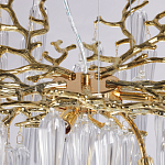 Люстра золотого цвета с декоративными ветками и длинными прозрачными стеклянными подвесами в форме сосулек Droplet Chandelier варинант исполнения - 8 | Loft Concept в Казани