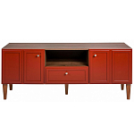 ТВ-тумба красная из массива бука с 2-мя дверками и ящиком Wenge Light варинант исполнения - 2 | Loft Concept в Казани