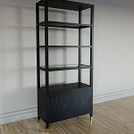 Стеллаж со стеклянными полками Elsa Dreams Black варинант исполнения - 6 | Loft Concept в Казани