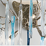 Бра с ветвистым каркасом из металла и подвесками из стекла Droplet Chandelier варинант исполнения - 3 | Loft Concept в Казани