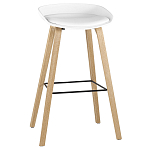 Барный стул на ножках из натурального дерева Boras White варинант исполнения - 1 | Loft Concept в Казани