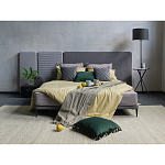 Кровать с большим мягким изголовьем Unity Grey Bed варинант исполнения - 6 | Loft Concept в Казани
