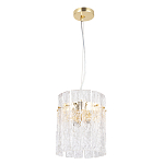 Подвесной светильник цилиндрической формы с текстурными стеклянными элементами Textured Glass Chandelier варинант исполнения - 2 | Loft Concept в Казани