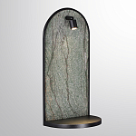 Настенный светильник зеленого цвета с черной рамкой овальной формы с полкой Herbarium  варинант исполнения - 1 | Loft Concept в Казани