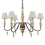 Люстра на металлическом основании с 6-ю белыми тканевыми абажурами Terrain варинант исполнения - 5 | Loft Concept в Казани