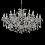 Люстра подвесная двухъярусная с 30-ю лампочками и прозрачными хрустальными подвесками на хромированном основании Crystal lamps варинант исполнения - 1 | Loft Concept в Казани