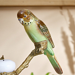 Подсвечник с двумя попугаями из фарфора на бронзовой ветке Eden Garden варинант исполнения - 3 | Loft Concept в Казани